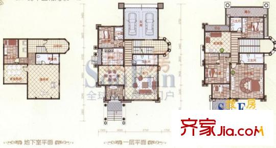山水豪庭B1戶型 5室3廳4衛(wèi)1廚