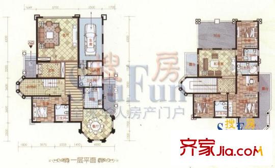 山水豪庭D1戶型 5室3廳5衛(wèi)1廚