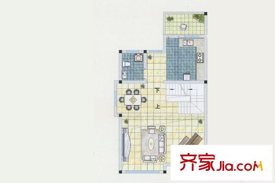 雅仕蘭庭西郊公館雙拼別墅夾層戶型 4室4廳5衛(wèi)1廚