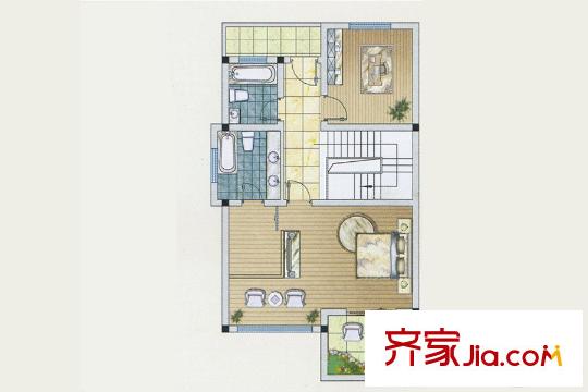 雅仕蘭庭西郊公館雙拼別墅三層戶型 4室4廳5衛(wèi)1廚