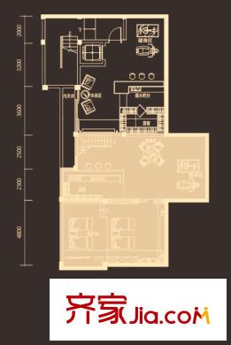 天俊華府疊加上疊地下層F戶型 4室3廳3衛(wèi)1廚