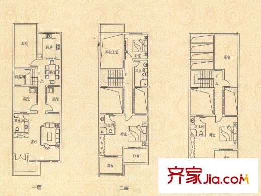 揚州印象花園E1戶型 3室2廳4衛(wèi)