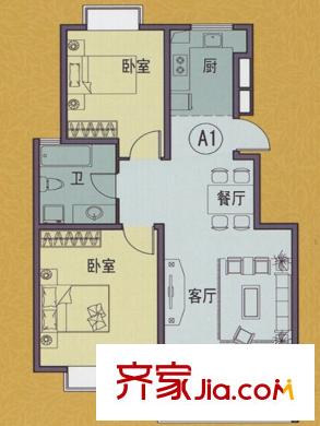 揚(yáng)州印象花園A1戶型 2室2廳1衛(wèi)1廚