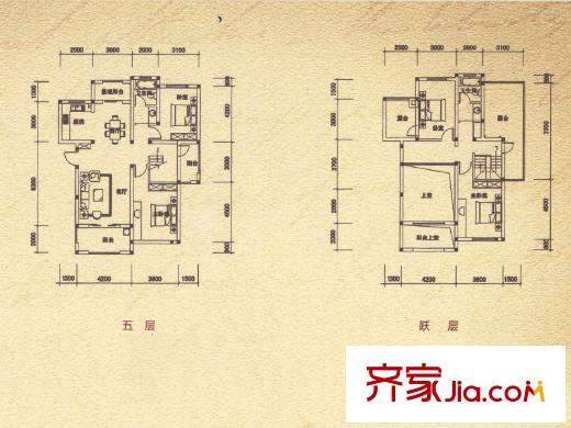 和景印象城B1躍戶型 4室2廳2衛(wèi)1廚