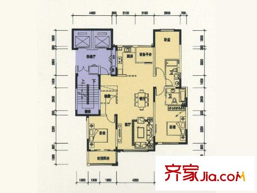 桐園二至二十一層（標準層）I戶型 2室2廳2衛(wèi)1廚