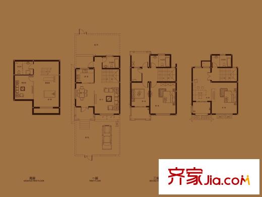 集成居聯(lián)排別墅L5-1戶型 5室2廳4衛(wèi)1廚