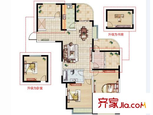 儀征帝景藍(lán)灣S6戶型 4室2廳1衛(wèi)1廚