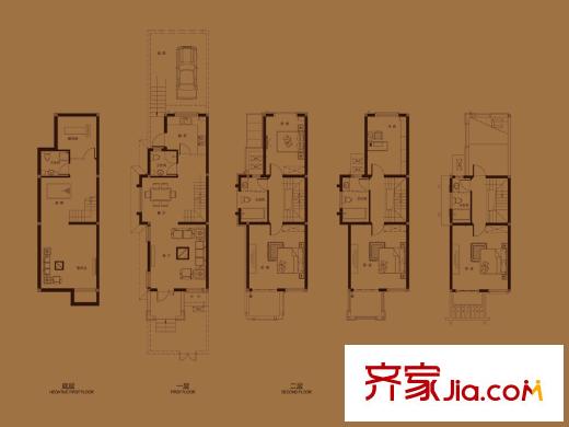 集成居聯(lián)排別墅L1-1戶型 5室2廳5衛(wèi)1廚
