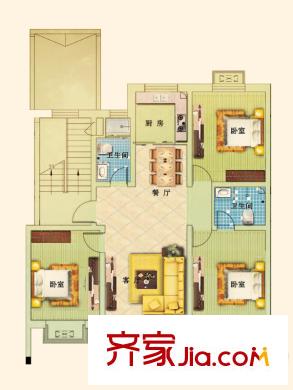 翠湖天地D戶型 3室2廳2衛(wèi)1廚
