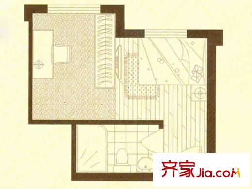 世業(yè)洲一號(hào)公寓A戶型 1室1衛(wèi)