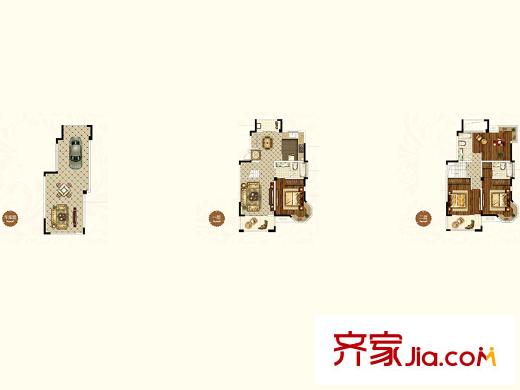 華信沁園疊加下疊A戶型 4室2廳3衛(wèi)1廚
