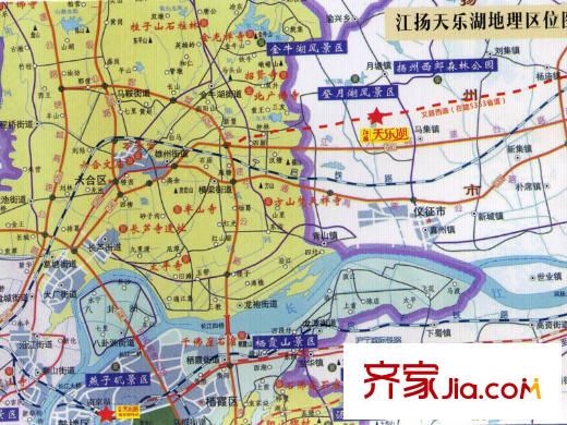 江揚天樂湖交通區(qū)位圖