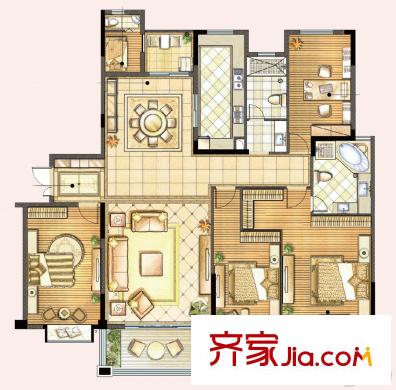中集紫金文昌B戶型 5室2廳3衛(wèi)1廚