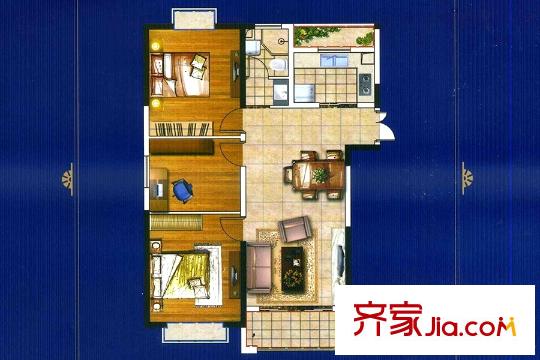 東方曼哈頓C1戶(hù)型 3室2廳1衛(wèi)1廚