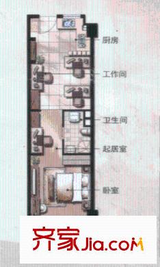 萬豪西花苑小公寓二戶型 1室1廳1衛(wèi)1廚
