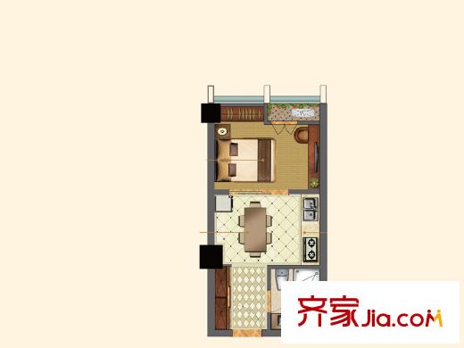 旺庭公館公寓1戶型 1室1廳1衛(wèi)1廚