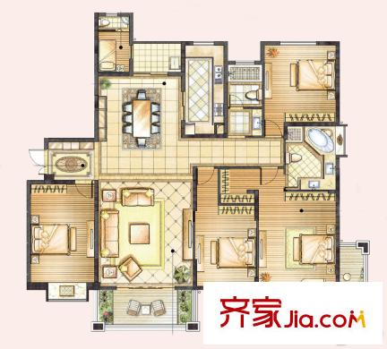 中集紫金文昌C戶型 5室2廳3衛(wèi)1廚
