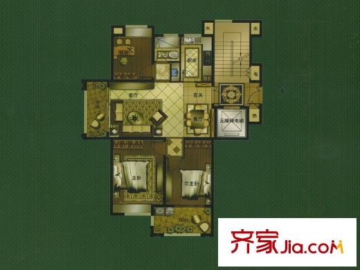 名門壹品K戶型 3室2廳1衛(wèi)