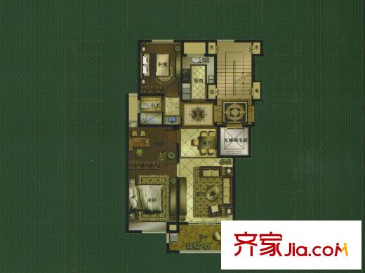名門壹品F戶型 3室2廳1衛(wèi)