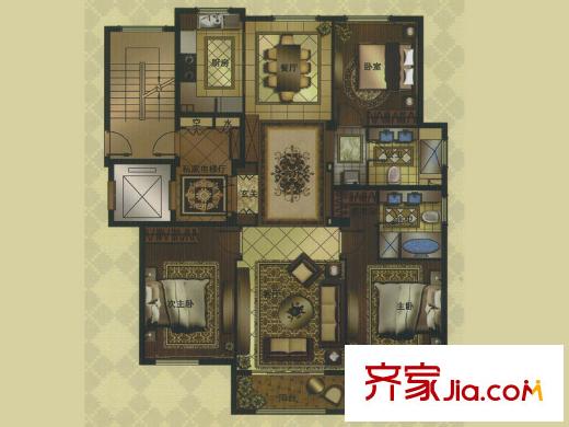 名門壹品G戶型 3室3廳2衛(wèi)1廚