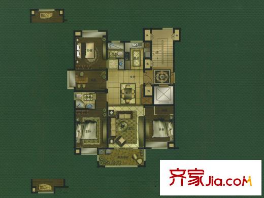 名門壹品小高層C戶型 4室2廳2衛(wèi)