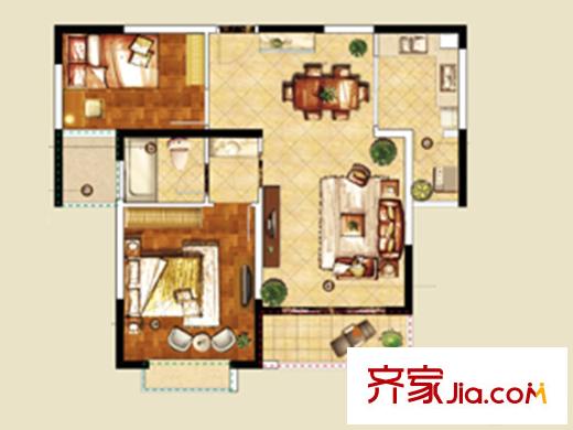 東方曼哈頓Ba-2戶型 2室2廳1衛(wèi)1廚