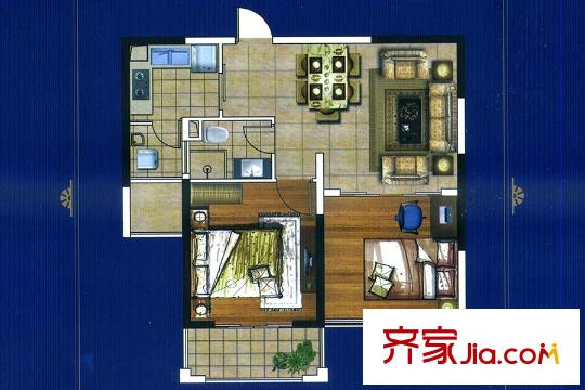 東方曼哈頓C7戶型 2室2廳1衛(wèi)1廚