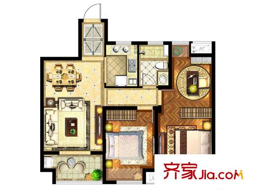寶能睿城高層F2戶型 3室2廳1衛(wèi)1廚