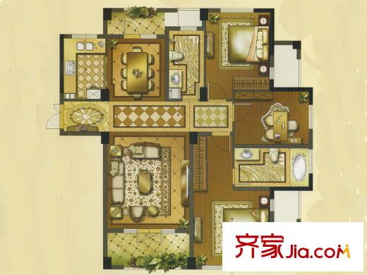 靜安陽光花都G-07戶型 3室2廳2衛(wèi)1廚