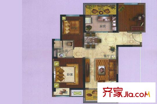 儀征碧桂園J475-F戶型 3室2廳1衛(wèi)1廚