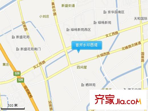 首開水印西堤交通坐標圖