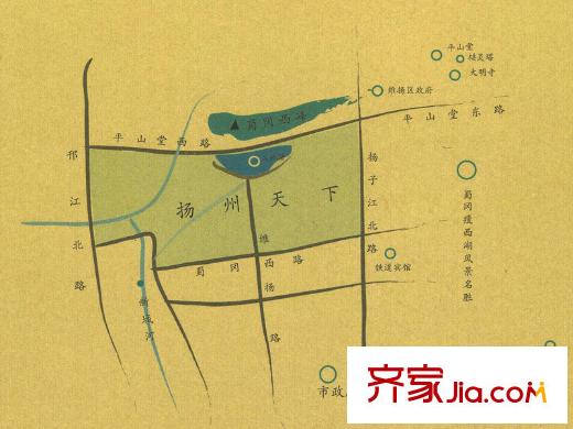 揚(yáng)州天下花園交通圖