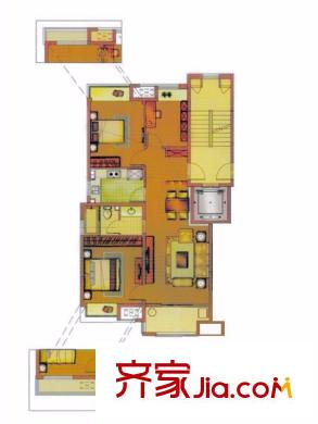 萬(wàn)科城A戶(hù)型 3室2廳1衛(wèi)1廚