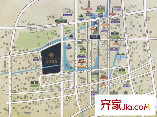 金地酩悅交通坐標圖