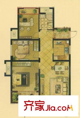 香頌溪岸G-C戶型 3室2廳1衛(wèi)1廚