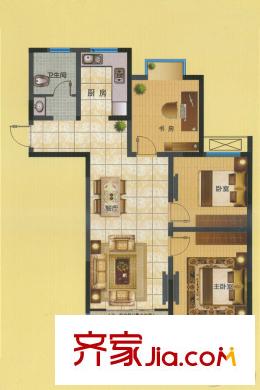 新城生態(tài)花園A1戶型 3室2廳1衛(wèi)1廚