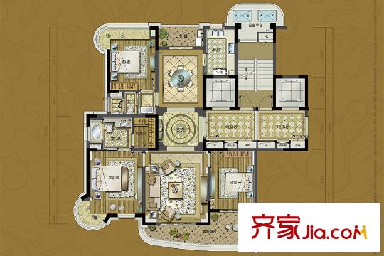 品尊國際1#樓A戶型 3室2廳2衛(wèi)1廚