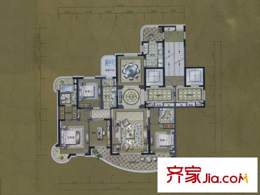 品尊國際13#樓A戶型 4室2廳3衛(wèi)1廚