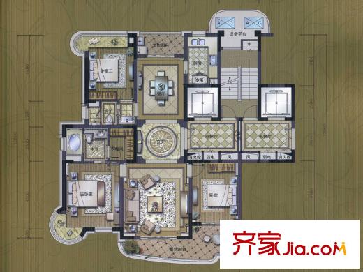 品尊國際6#樓A戶型 3室2廳2衛(wèi)1廚