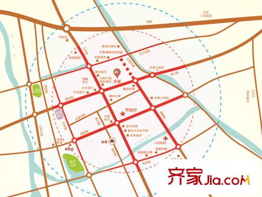 怡人城市花園交通坐標圖