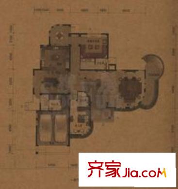廣源世紀豪園戶型圖E戶型一層 5室4廳5衛(wèi)1廚