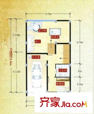 加州莊園戶型圖聯(lián)排G戶型一層 5室3廳5衛(wèi)1廚