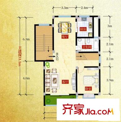 加州莊園戶型圖疊加H2戶型上疊一層 4室2廳3衛(wèi)1廚