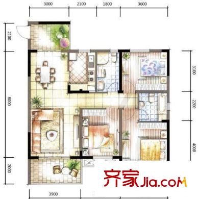 萬鴻城市花園 戶型圖