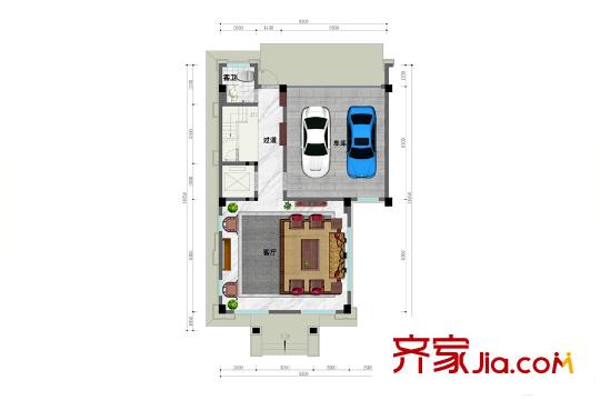 匯智津園5#樓別墅戶型一層 6室2廳5衛(wèi)1廚