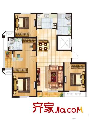 江廣之星H戶型 3室2廳2衛(wèi)1廚