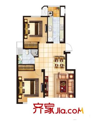 江廣之星A戶型 2室2廳1衛(wèi)1廚