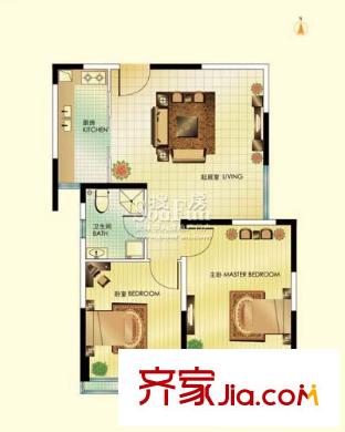 西郡188花園戶型圖兩居 2室1廳1衛(wèi)1廚
