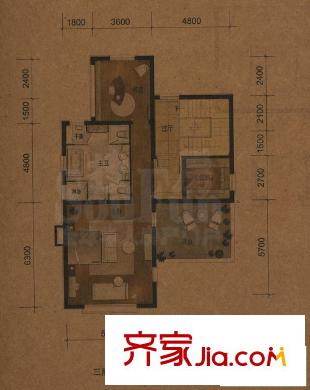 廣源世紀(jì)豪園戶型圖F戶型二層 5室3廳5衛(wèi)1廚