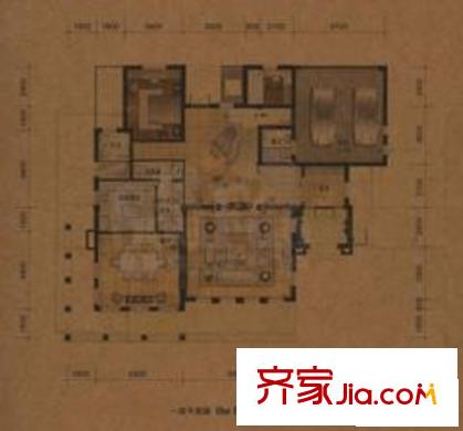 廣源世紀(jì)豪園戶型圖F戶型一層 5室3廳5衛(wèi)1廚